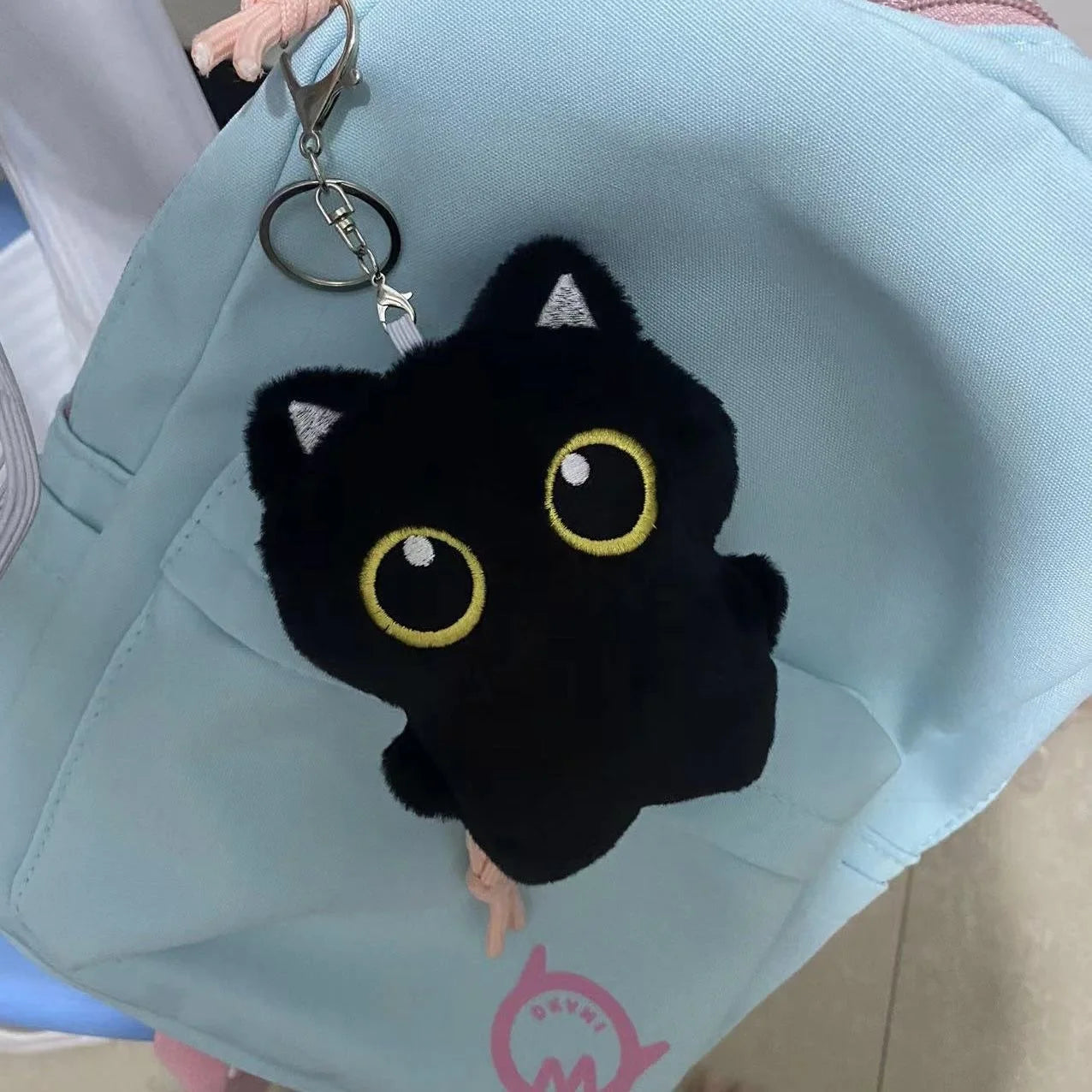 Plushy Black Cat Keychain